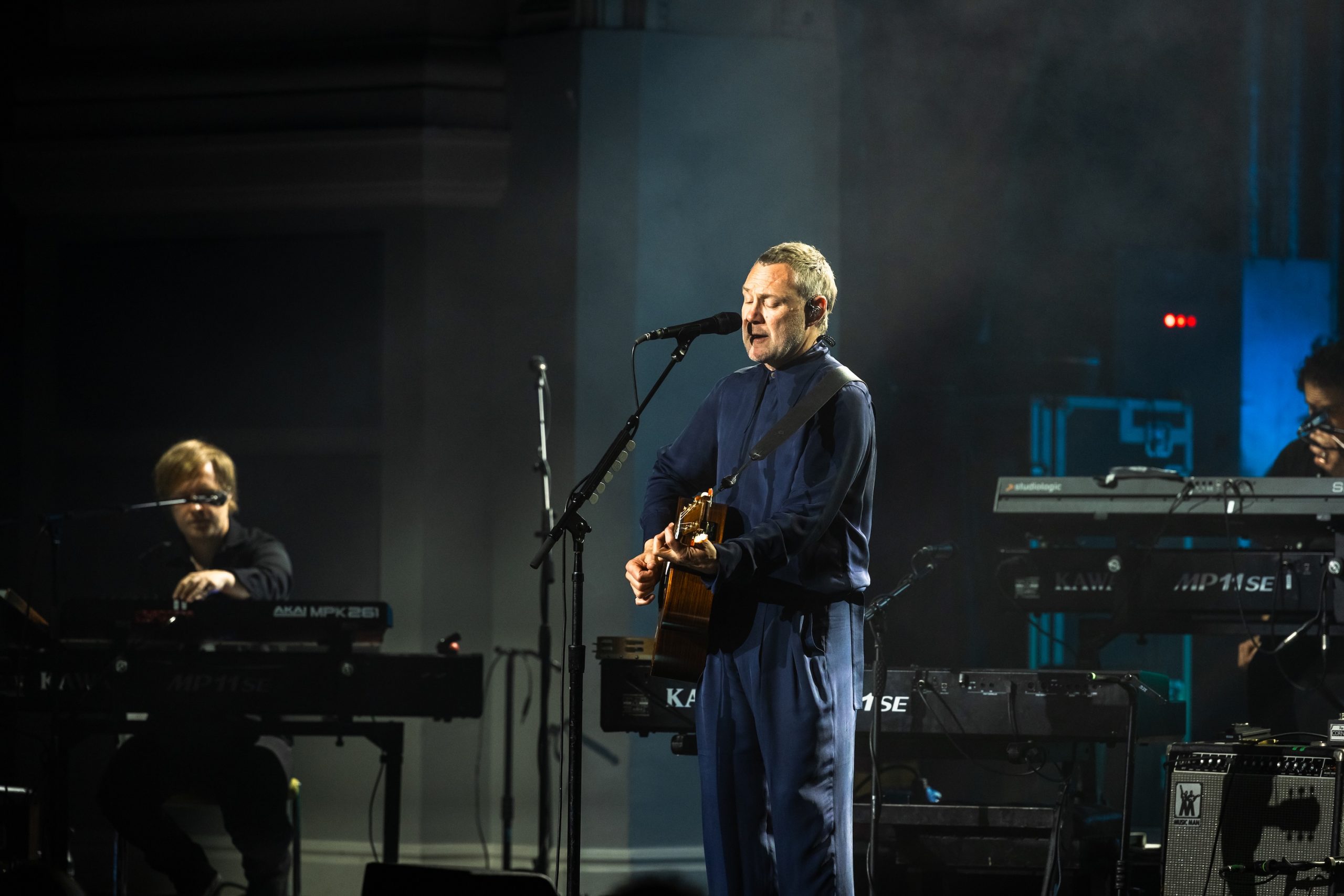 Gary Barlow performing on stage at Villa Marina